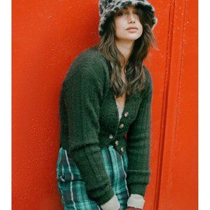 Urban Outfitters Madie Fuzzy Fitted Cardigan